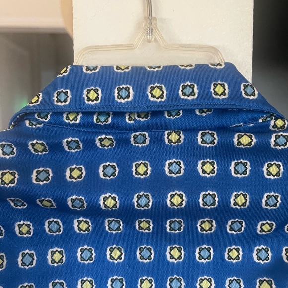 70s Paisley Sundress Medium Blue Midi Straight Button Down Collared Vintage Mod - Picture 12 of 12